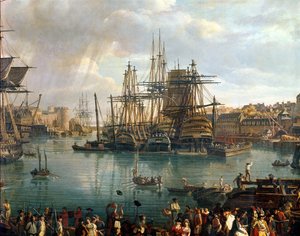 Der Hafen von Brest mit Blick auf die Schiffe (Detail)