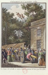 Die Frauen von Les Halles marschieren nach Versailles, 5. Oktober 1789
