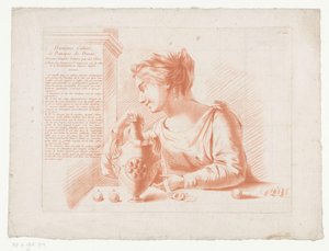 Titelblatt mit Frau und Krug von Jean Francois Janinet