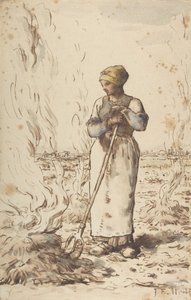 Eine Frau verbrennt Unkraut von Jean Francois Millet