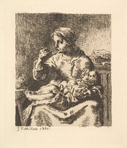 Das Abkühlen des Breis, 1861 von Jean Francois Millet