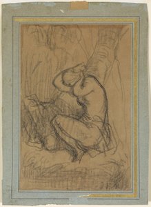 Junge Frau, sich die langen Haare nach dem Bade hochsteckend von Jean Francois Millet