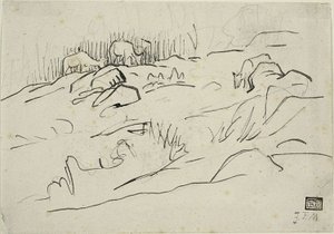 Landschaft mit Vieh von Jean Francois Millet