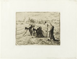 Bauer mit Schubkarre