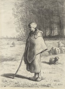 Hirtin, 1860-69 von Jean Francois Millet