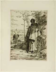 Die Schäferin beim Stricken von Jean Francois Millet