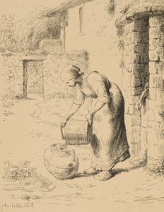Frau leert einen Eimer, 1862