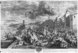 Die Pest von 1720 in Marseille, graviert von Simon Thomassin (1655-1733) 1727 (Gravur) von Jean Francois de (after) Troy