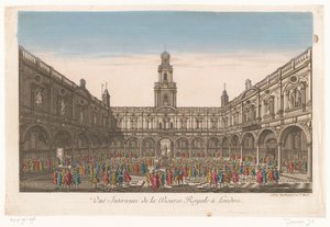 Ansicht des Inneren der Royal Exchange in London von Jean François Daumont