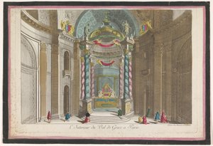 Gezicht op het interieur van de kerk Val-de-Grâce te Parijs von Jean François Daumont