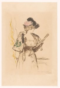 Dame mit Fächer von Jean François Raffaëlli (signed by artist)