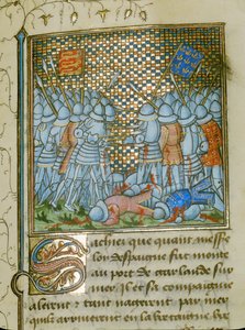 Schlacht zwischen den Franzosen und den Engländern an der Küste der Bretagne