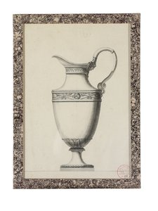 Entwurf für eine Kanne mit griechischem Maskengriff von Jean Guillaume Moitte