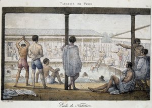 Schwimmschule - in „Gemälde von Paris“ von Marlet von Jean Henri Marlet