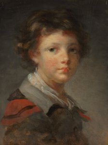 Ein Junge in einem rot gefütterten Umhang, 1780er von Jean Honore Fragonard
