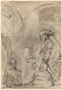 Don Quijote kurz vor dem Schlag auf den Helm von Jean Honore Fragonard