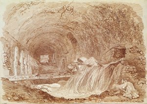 Ställe des Maecenas in Tivoli (Rötel auf Papier)