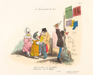 Metamorphosen des Tages: Bedauern, oder nie bis zum nächsten Mal von Jean Ignace Isidore Grandville