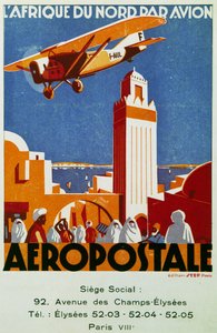 Aeropostale (Luftpost), Luftverbindungen mit Nordafrika, Plakat, Frankreich