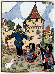Das glückliche Elsass; Die Uniform des Gendarmen in Bergheim von Jean Jacques (1873 1951) Waltz