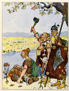 Die Geschichte des Elsass erzählt den Kindern; Die Germanen sehen Elsass auf der anderen Seite des Rheins von Jean Jacques (1873 1951) Waltz