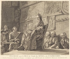 Wettbewerb um den Preis für das Studium der Köpfe und Ausdruck von Jean Jacques Flipart after Charles Nicolas Cochin II