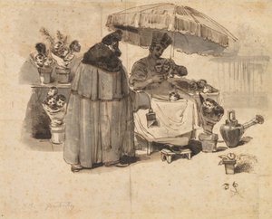 Studie für "Au Bouquet de persil" (Ein Bouquet Petersilie) von Jean Jacques Grandville