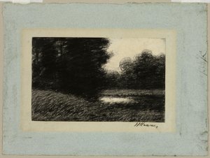 Landschaft mit Teich von Jean Jacques Henner
