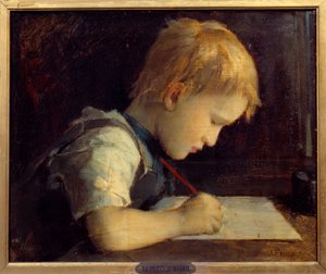 Der kleine Schriftsteller Paul Henner, Neffe des Künstlers. Gemälde von Jean Jacques Henner 19. Jahrhundert Paris, Musee du Petit Palais