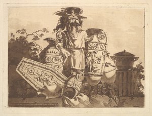 Komposition mit Antiquitäten, aus Recueil de Compositions par Lagrenée Le Jeune Colle..., 1782-84 von Jean Jacques Lagrenee