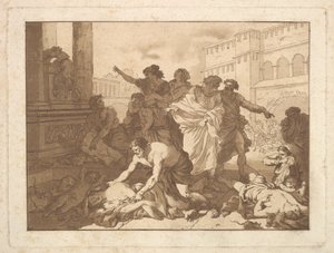 Die Pest bei den Philistern, in einem Album mit Radierungen, 1782-1821