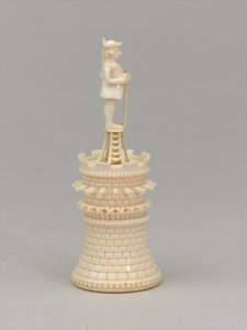 Weißer Turm, Schachfigur, Indien, um 1820 von Jean Jacques Scherrer