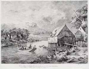 Eine Mühle am Flussufer, 1774