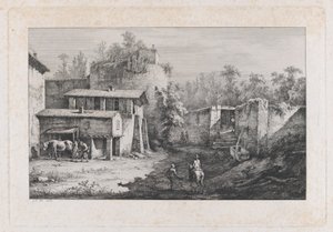 Landschaft mit Hufschmied, Blick auf Terrebasse, Frankreich, 1808