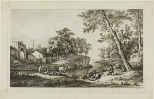 Rustikale Landschaft in Ambronay von Jean Jacques de Boissieu