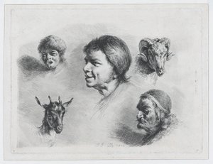 Studie von fünf Köpfen, 1803