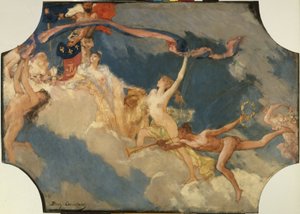 Skizze für den Festsaal des Hôtel de Ville de Paris: La Ville de Paris conviant le monde à ses fêtes