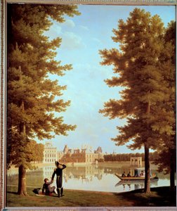 Spaziergang von Kaiser Napoleon I (1769-1821) und Marie Louise am Karpfenteich in Fontainebleau