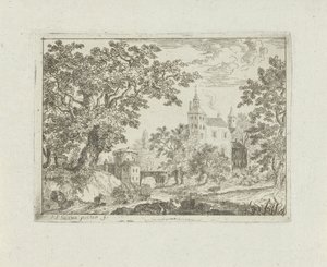 Schloss in einer Landschaft von Jean Joseph Hanson