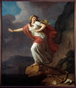 Die griechische Dichterin Sappho stürzt sich ins Meer