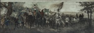Skizze für die Dekoration der Galerie im Ehrenhof der Sorbonne: La Fête du Lendit, zwischen 1894 und 1903