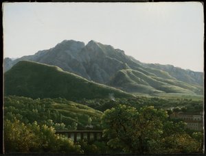 Ansicht der Brücke und der Stadt Cava, Königreich Neapel von Jean Joseph Xavier Bidauld