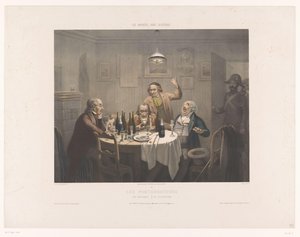 Polizei unterbricht eine Gesellschaft trinkender Männer (Museum van de lachers)
