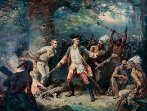Die Rettung von Major Israel Putnam (1718-1790), Gefangener der Indianer