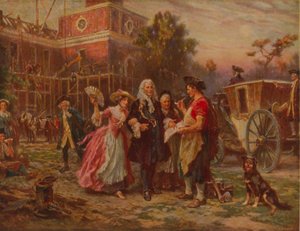 Bau der Wiege der Freiheit, ca. 1930 von Jean Leon Gerome Ferris