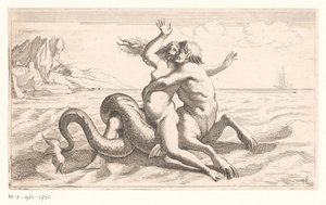 Triton entführt eine Frau von Jean Lepautre (attributed to)
