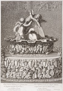 Brunnen mit zwei Amoren, die mit einem Greif spielen, von Benoit Massou, in Versailles, 1676