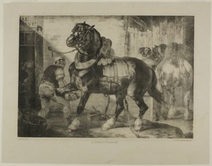 Ein französischer Hufschmied, Platte 12 aus Verschiedene Motive nach dem Leben auf Stein gezeichnet von Jean Louis André Théodore Géricault