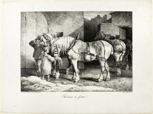 Bauernhofpferde von Jean Louis André Théodore Géricault
