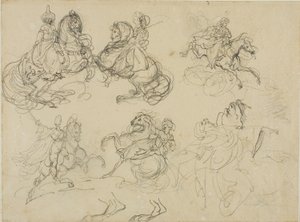 Skizzen orientalischer Reiter von Jean Louis André Théodore Géricault